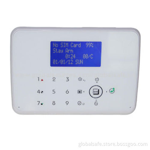 GSM+PSTN dual network alarm system with lattice display and phone line dialer
